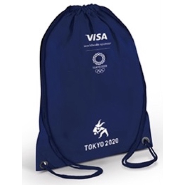 可刷卡 2020 東京奧運 東奧 束口包 束口 後背包 運動 輕便 路跑 紀念品 VISA 全新 柔道