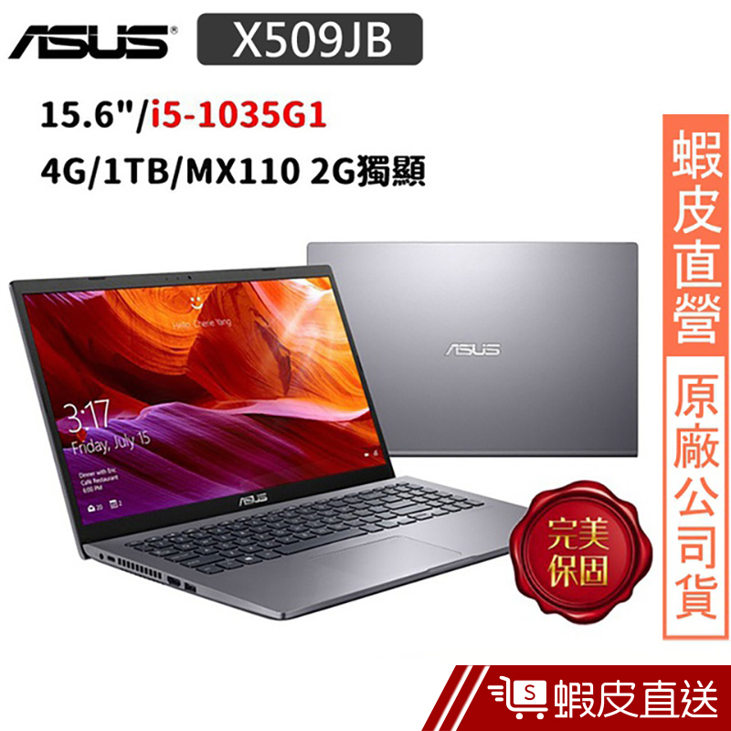 ASUS X509JB-0031G1035G1 15.6吋 筆電 (i5-1035G1/4G/1TB) 蝦皮直送