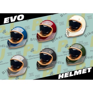 P&J 松山店 現貨免運 EVO 內墨鏡 山車帽 系列 咖啡皮革 復古 山車 全罩式 安全帽 越野帽 山車帽 全色系