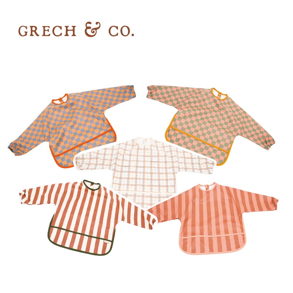 丹麥Grech&Co. 防水長袖圍兜 兒童圍兜 學習餐具