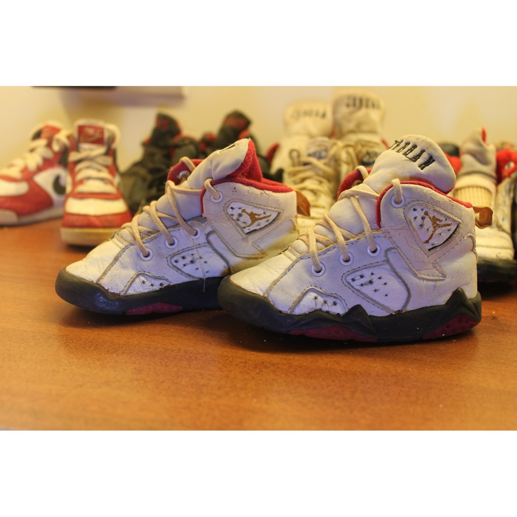 1992年 美國「原版」帶回  NIKE Air Jordan 7 VII 白 嬰兒鞋 《收藏鞋》全台唯一 僅此一雙