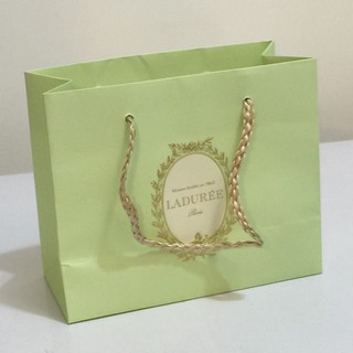 知名馬卡龍甜點 LADUREE 湖水綠紙袋手提袋