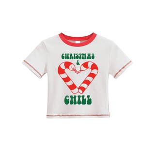 放鬆聖誕節短板上衣CHRISTMAS AND CHILL CROP TEE