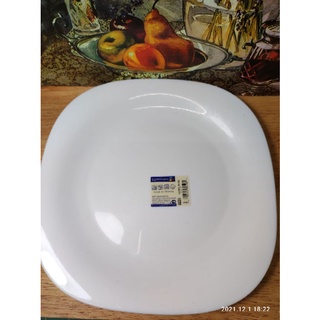 [社子跳蚤]法國 樂美雅 Luminarc 強化玻璃白色淺盤 26cm