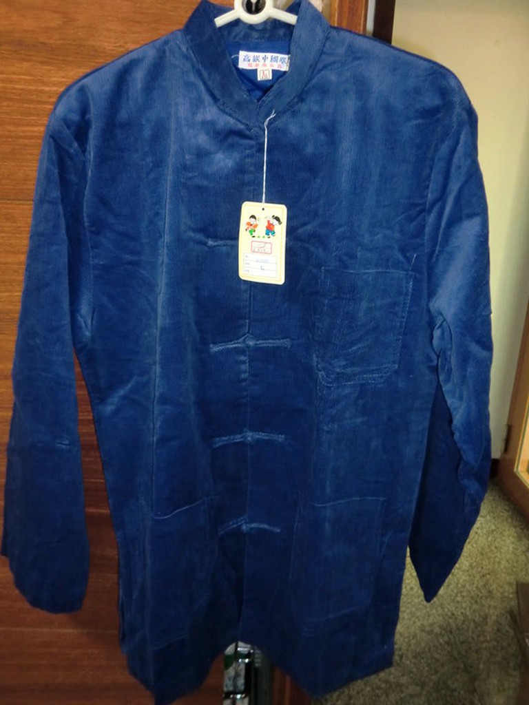 中國風唐服裝 外套 長袖  深藍色  中山裝