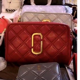 The Marc Jacobs 美國專櫃款大雙J logo小羊皮菱格紋相機包 現貨 新年換新包/母親節禮物