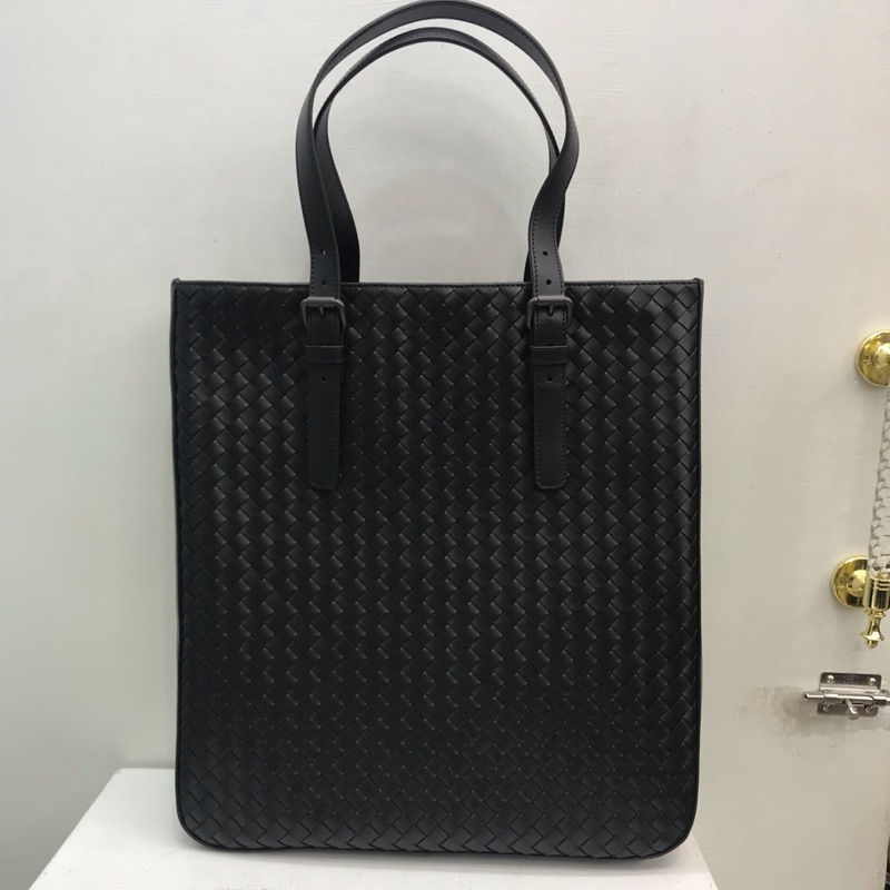 Bv Bottega Veneta 黑色牛皮編織托特包手提包全新正品 蝦皮購物