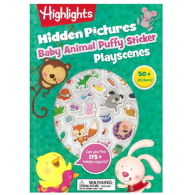 Baby Animal Hidden Pictures Puffy Sticker Playscenes 可愛動物系列