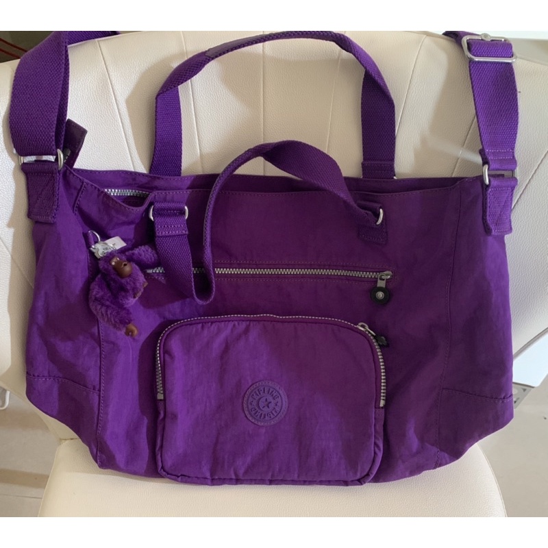 kipling 紫色 歐洲限定款 旅遊帶回 行李袋 手提袋 肩背 旅行袋（全新台北現貨）超大容量