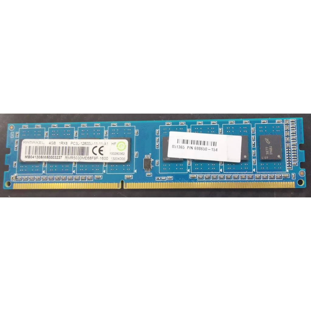 Ramaxel 4GB 1R×8 PC3L-12800u DDR3 桌上型電腦 記憶體