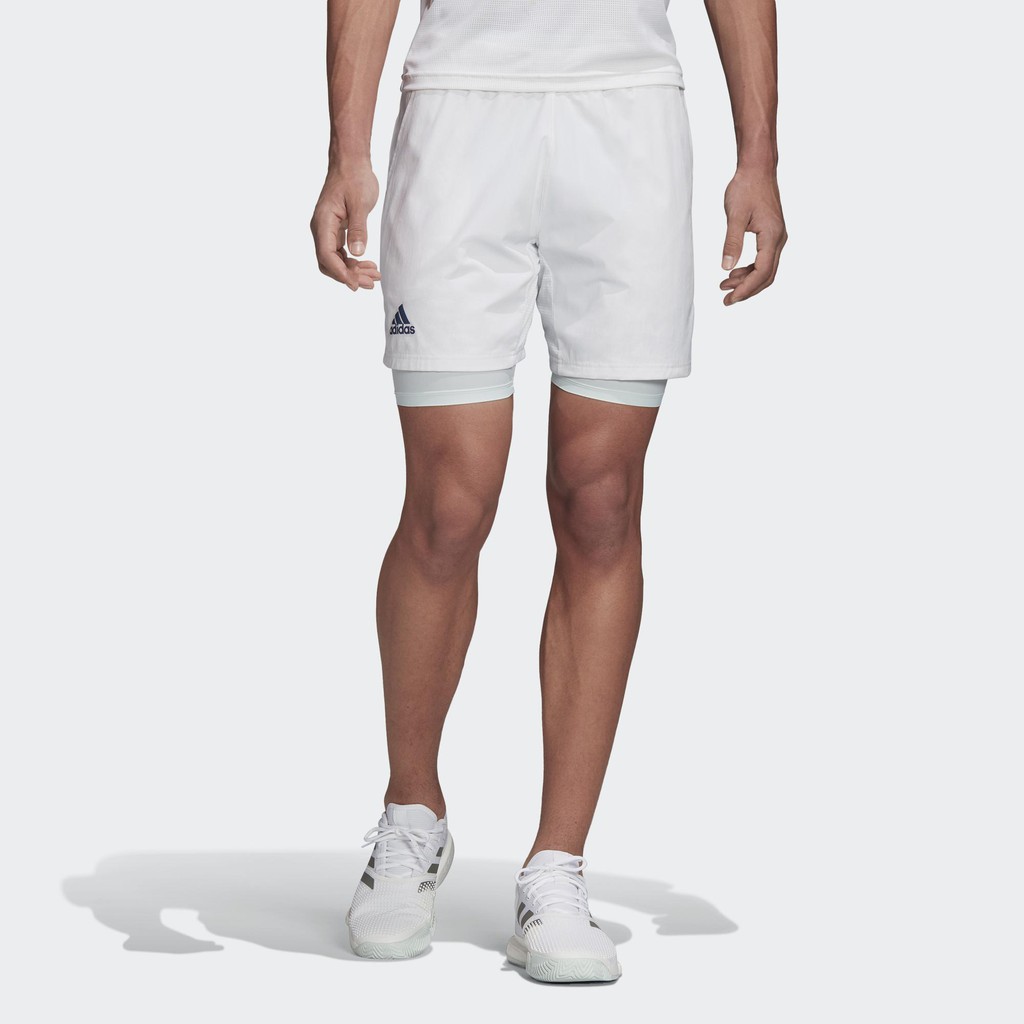 【豬豬老闆】ADIDAS HEAT.RDY 白 透氣 舒適 運動 訓練 網球 兩件式 緊身褲 短褲 男款 FS8410