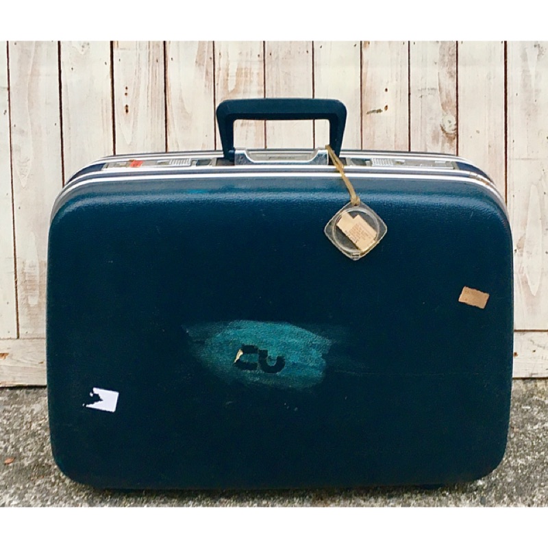 Echolac 早期藏青色硬殼手提箱 愛可樂 手提箱 硬殼箱 旅行箱 行李箱 公事包
