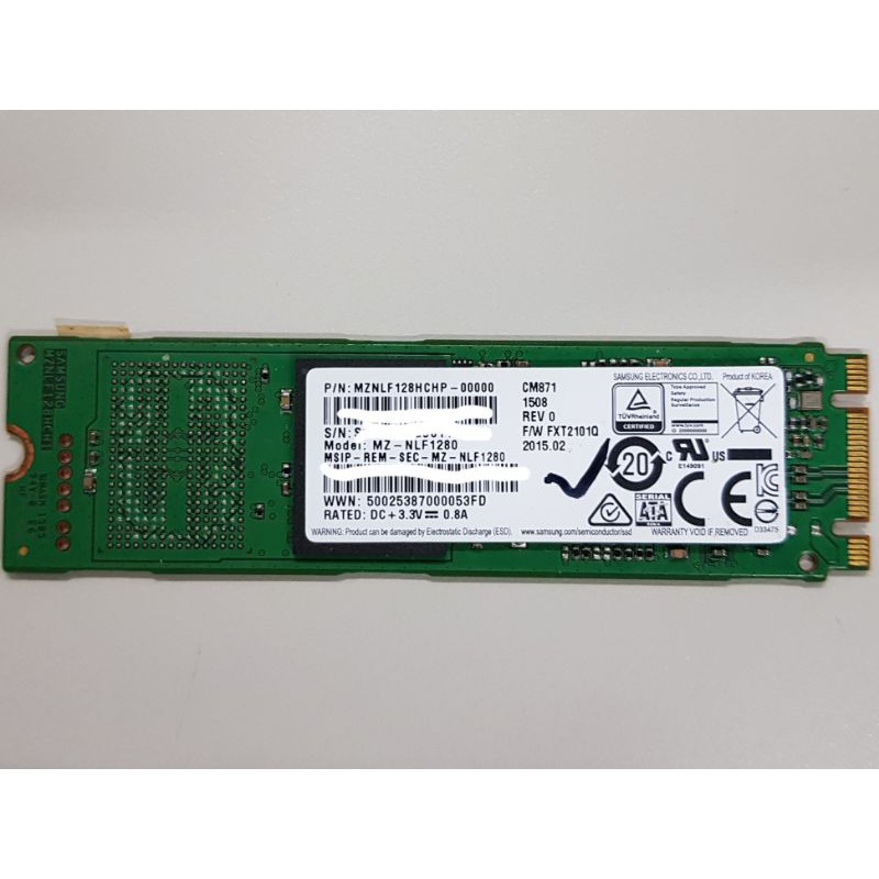 三星 Samsung M.2 SATA 2280 SSD 128固態硬碟