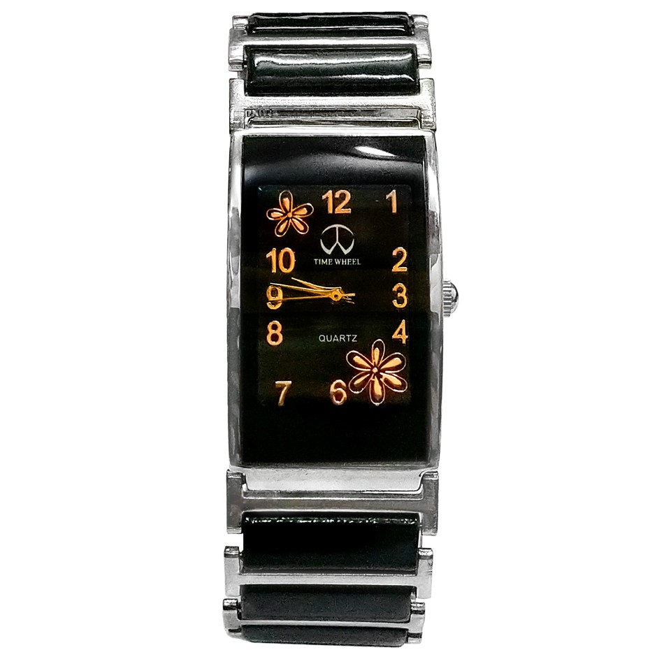 TIME WHEEL 簡約時尚經典方形數字陶瓷錶