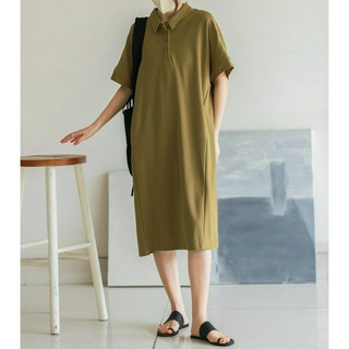 Y2 style▪️(現貨）polo領寬鬆短袖連衣裙▪️Y2style歐美設計款寬鬆韓版個性中大尺碼F4-2026