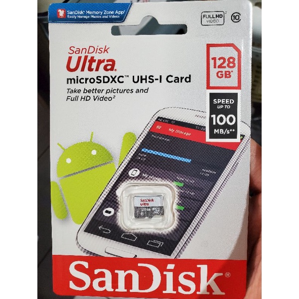 SanDisk Ultra microSD UHS-1 128G記憶卡白（公司貨）