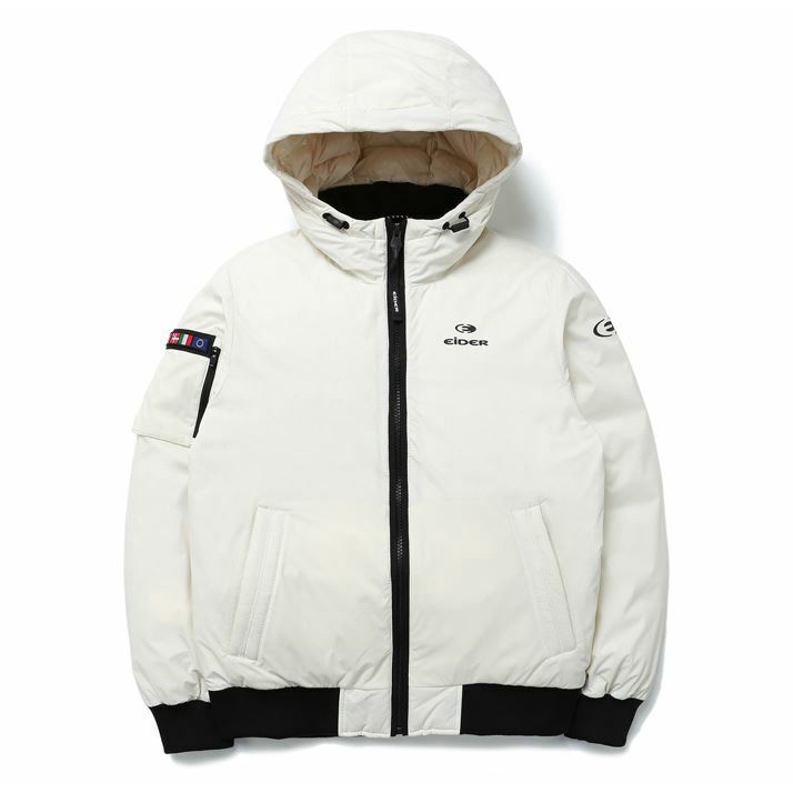 【特】【零碼M】法國【EiDER】女保暖透氣抗水連帽鵝羽絨外套 / 21EDWW21552-[燕麥]