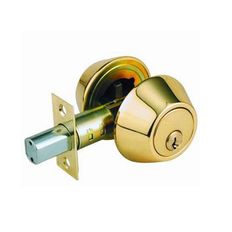 D101-PB 金色 輔助鎖 補助鎖 防盜鎖 適用 鋁 硫化銅門 木門 大門 一般房門 (60 mm、扁平鑰匙)