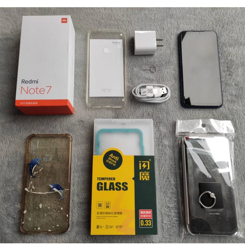 小米 Redmi 紅米 Note7 (3G/32G) 4G LTE手機/夢幻藍/驍龍660/二手/良品 含多重保護組合