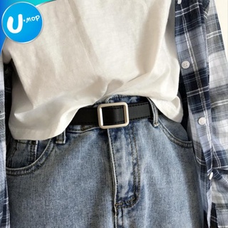 【U-mop】簡約方扣腰帶男女通用寬皮帶女學生韓國時尚ins褲帶百搭