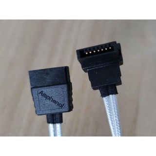反彎 Amphenol 安費諾 一彎一直 SATA3 38cm sata 6G 彎頭無鐵扣 直頭帶鐵扣