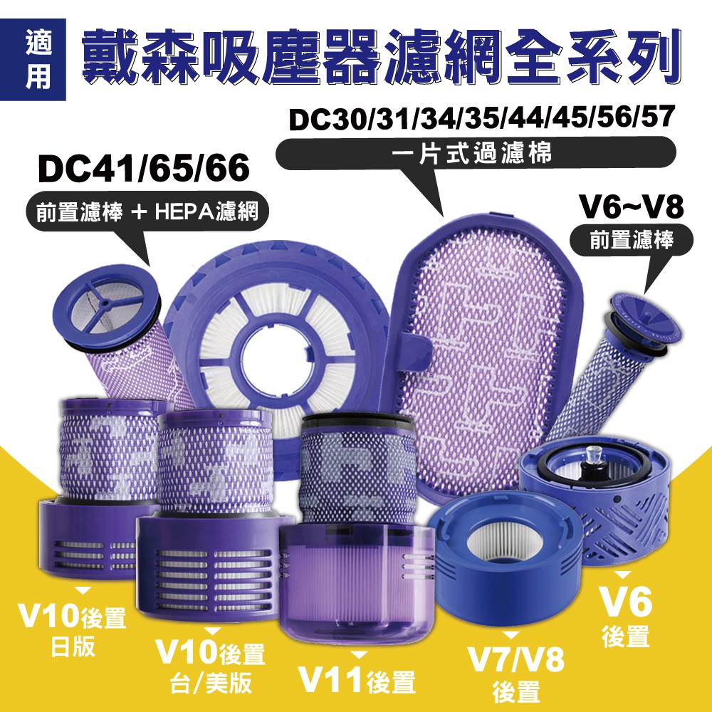 現貨 Dyson吸塵器適用 濾網 濾棒DC系列 V6 V7 V8 V10 V11 V12 SV25 前/後置HEPA濾網