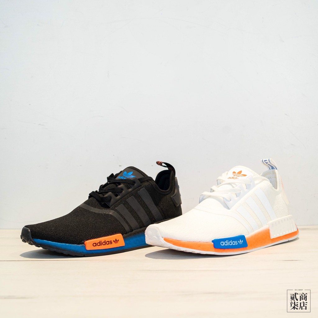 (貳柒商店) adidas NMD_R1 男女 休閒鞋 Boost 塗鴉 慢跑鞋 白橘 FV7852 黑藍 FV8524