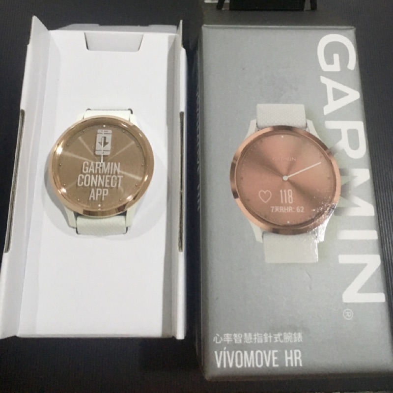 Garmin Vivomove HR 玫瑰金 心率智慧指針式腕錶