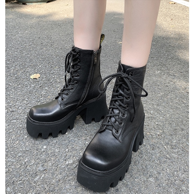 現貨 台灣出貨 34 39碼 厚底側拉鍊馬丁靴 蝦皮購物