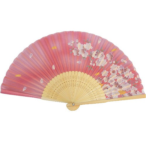 波克貓哈日網 日本和風手拿扇子 涼風御扇子 粉底櫻花圖案 蝦皮購物