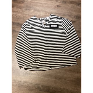 GERMAN PRISONER TYPE STRIPE SHIRT #52 黑白條紋 條紋上衣 長袖上衣 條紋長袖 監獄