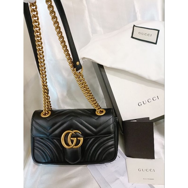 🌈夯夯夯❤️現貨💯真品❤️GUCCI 古馳 經典馬夢包Marmont 系列22cm 有購證