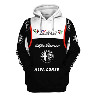 阿爾法 · 羅密歐 Alfa Corse 賽車團隊襯衫 3D 大學T全身印花連帽衫