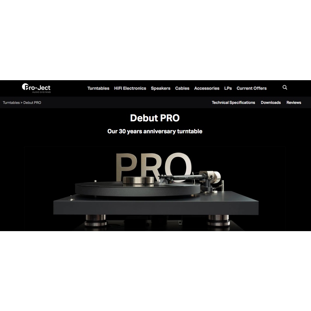 [ 沐耳 ] 奧地利唱盤專家 Pro-Ject 歡慶 30 週年紀念型號 Debut PRO 黑膠唱盤（VTA 可調）