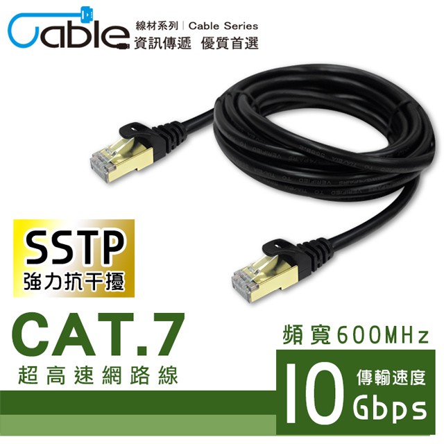 【神速熱銷】CAT.7 SSTP 28AWG 超高速網路線 1M 2M 3M 5M 10M CAT7 鍍金頭 光華商場