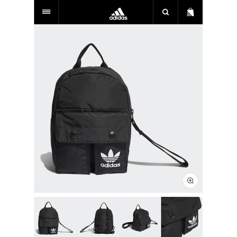 Adidas 愛迪達 三葉草 尼龍 黑白 Logo 小後背 迷你 後背包 黑色 （DV0209）