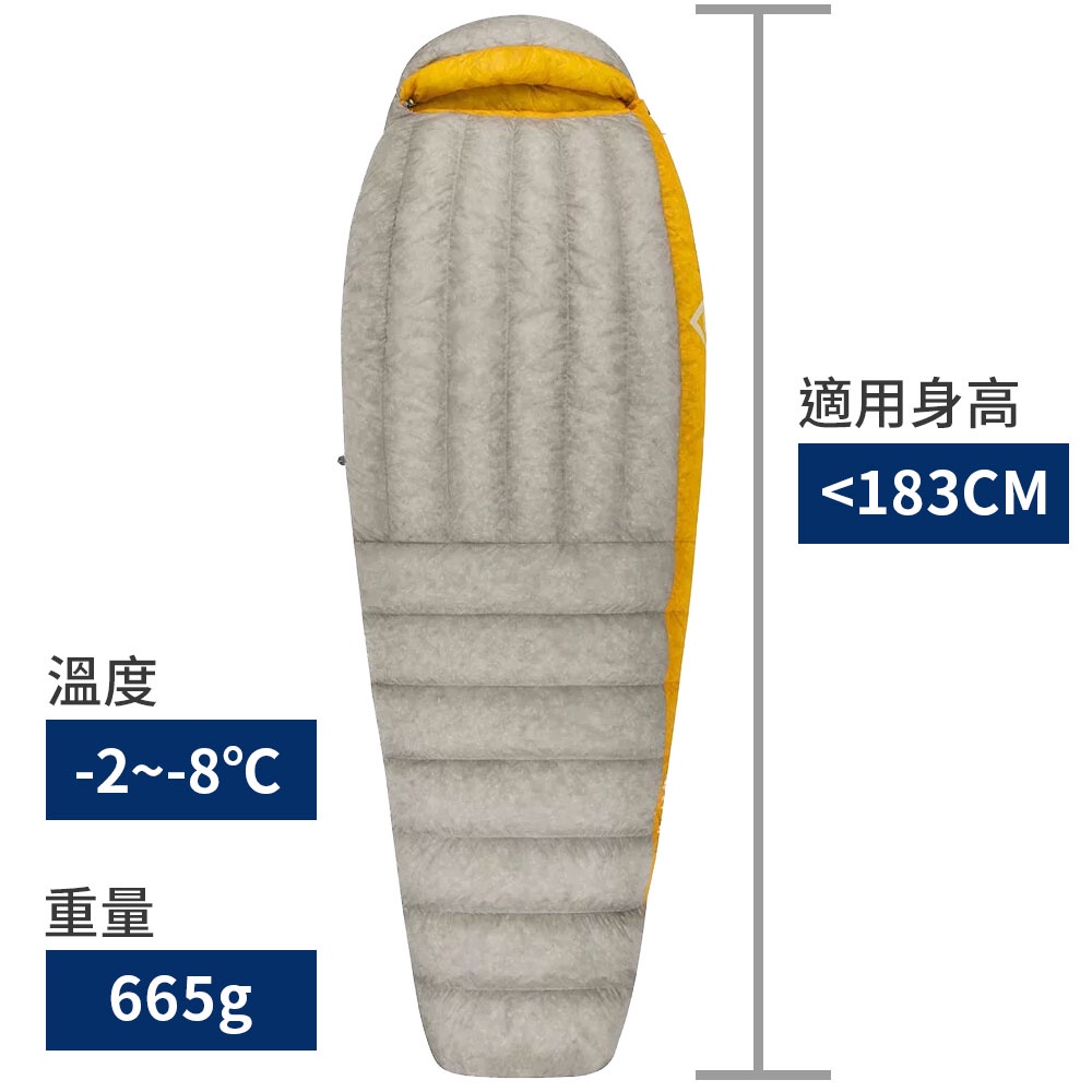 【sea to summit】Sp3極輕暖鵝絨睡袋 R 淺灰(-2~-8℃,665g,左開)