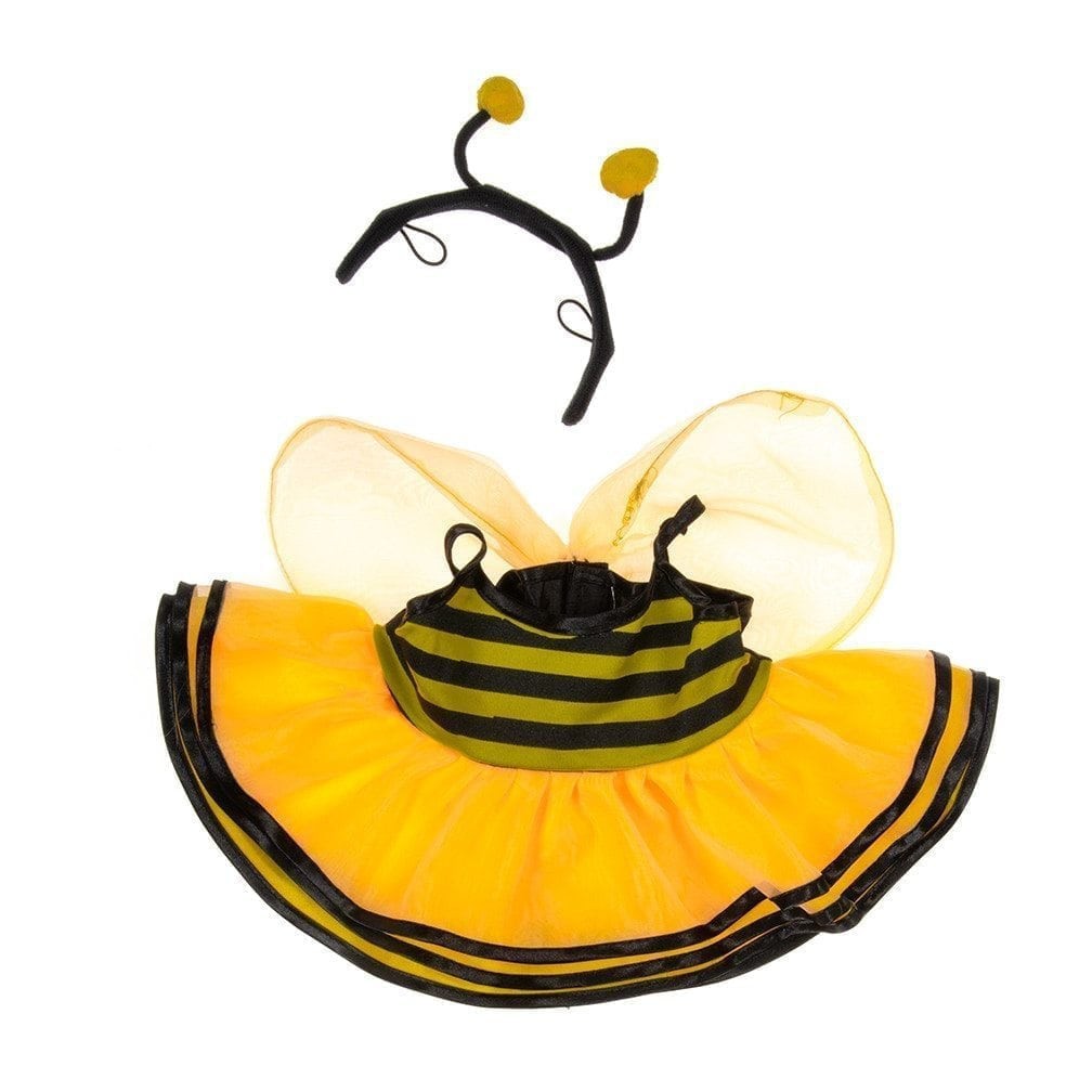 【限時下殺】16”娃娃套裝《蜜蜂嗡嗡套裝》觸角髮箍+翅膀連身裙(2件組)《呼呼熊手作工坊》歐盟安全玩具認證 安撫 送禮