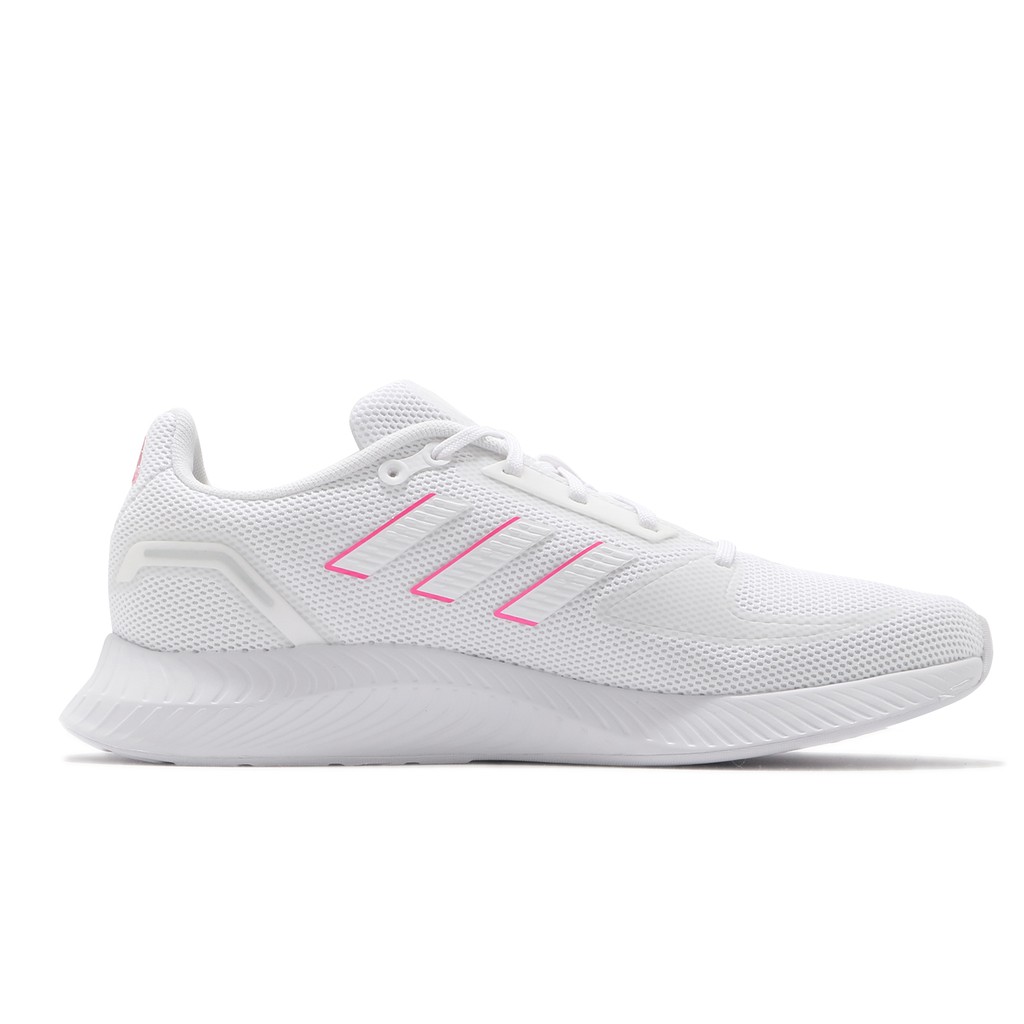 現貨 iShoes正品 Adidas Runfalcon 2.0 女鞋 白 粉紅 輕量 透氣 舒適 慢跑鞋 FY9623