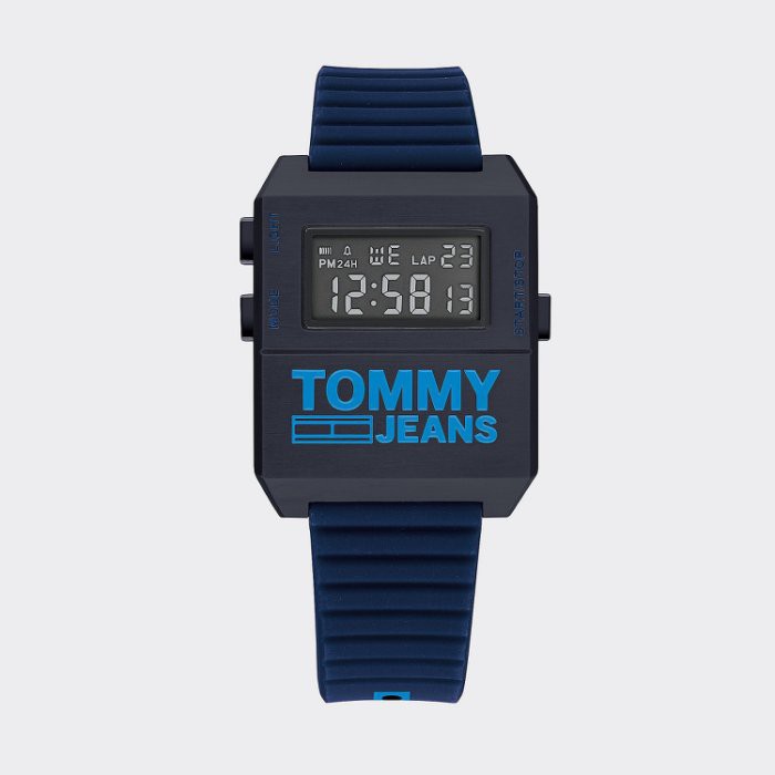 【TOMMY JEANS】TOMMY男女電子錶矽膠錶帶藍字藍 F03200409-56