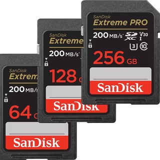 SanDisk 64G 128G 256G Extreme pro SD 200MB SDXC U3 4K 相機記憶卡