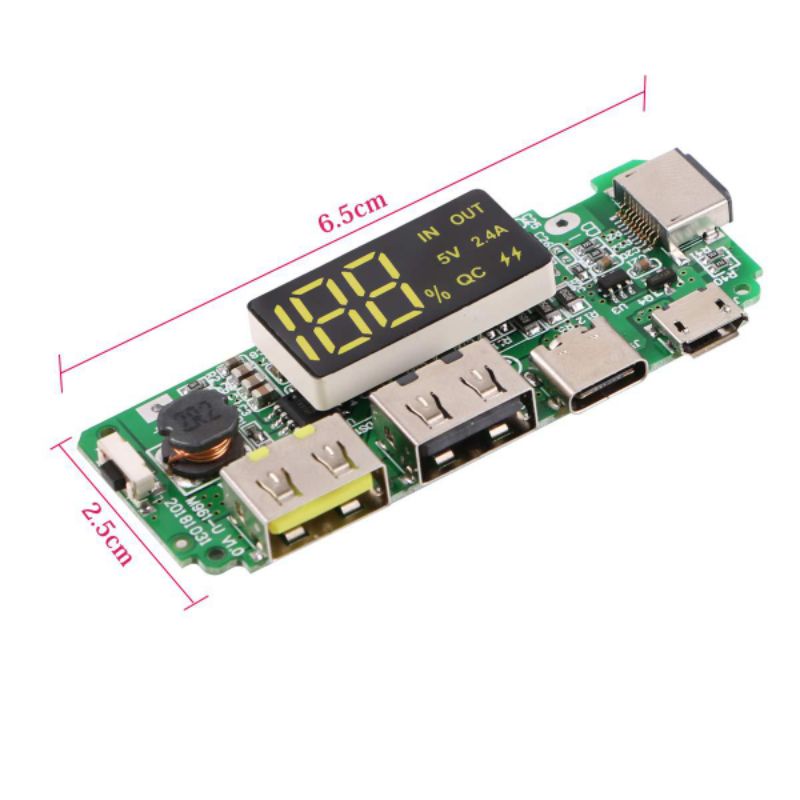 5V2.4A快充升壓電路板 QC閃充行動電源diy板