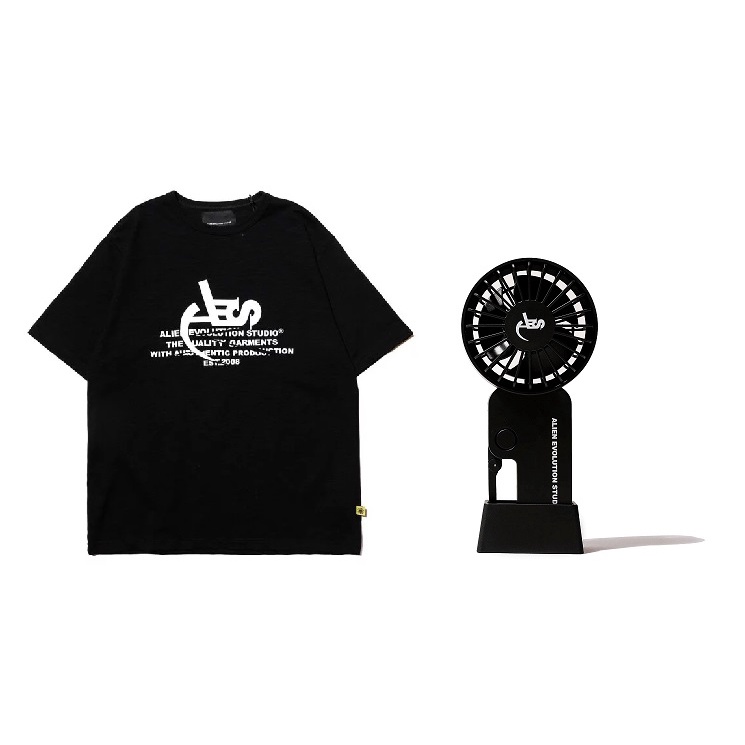 AES LOGO 短袖 T恤 黑色 XL USB MINI FAN 電風扇 21 S/S 隨身電風扇 迷你風扇 鐮刀