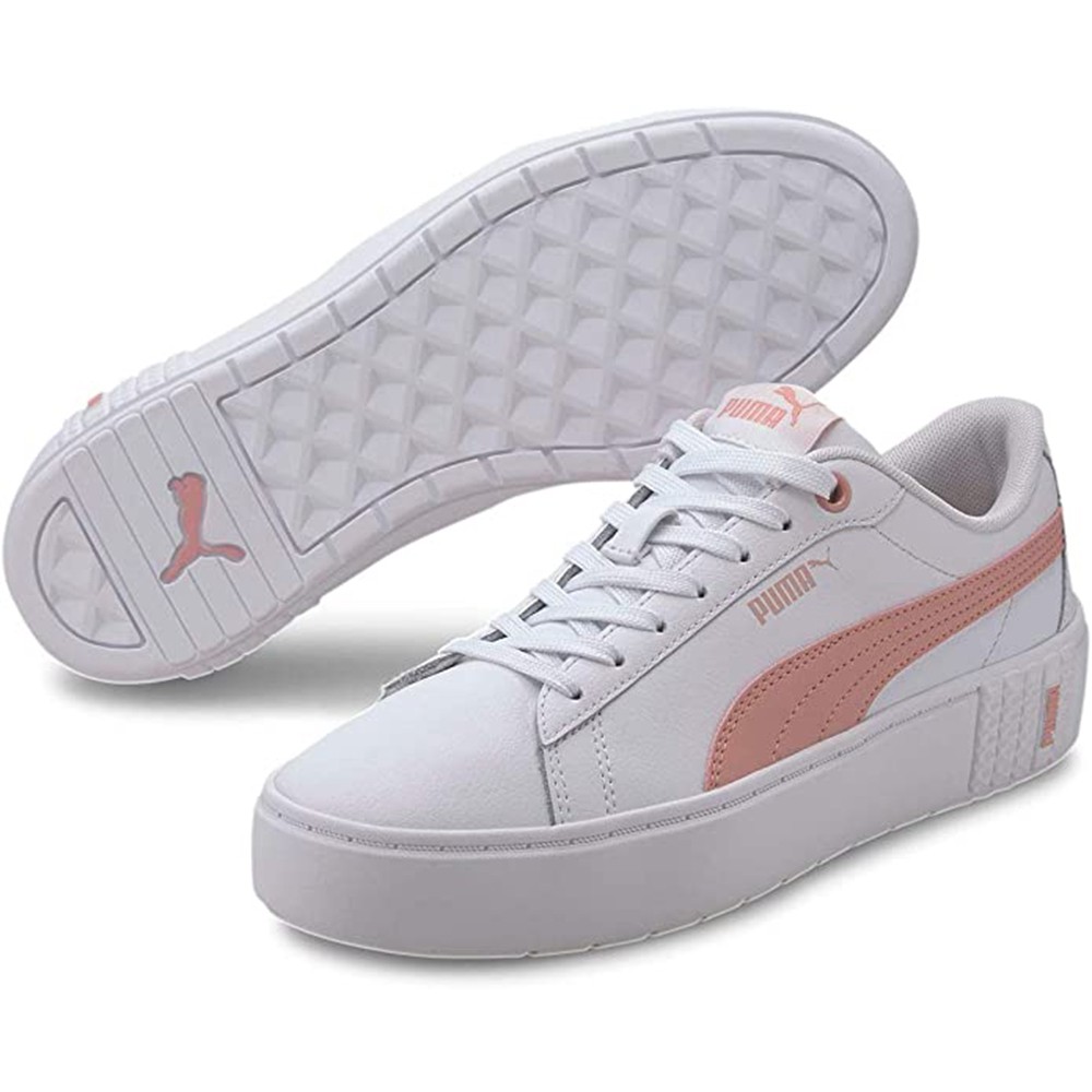 PUMA SMASH PLATFORM V2 L 女款白粉休閒運動鞋-NO.37303505