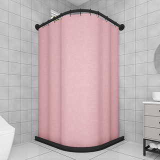 ✼▬☍磁性浴簾套裝免打孔弧形桿隔斷簾衛生間干濕分離浴室防水布掛簾子