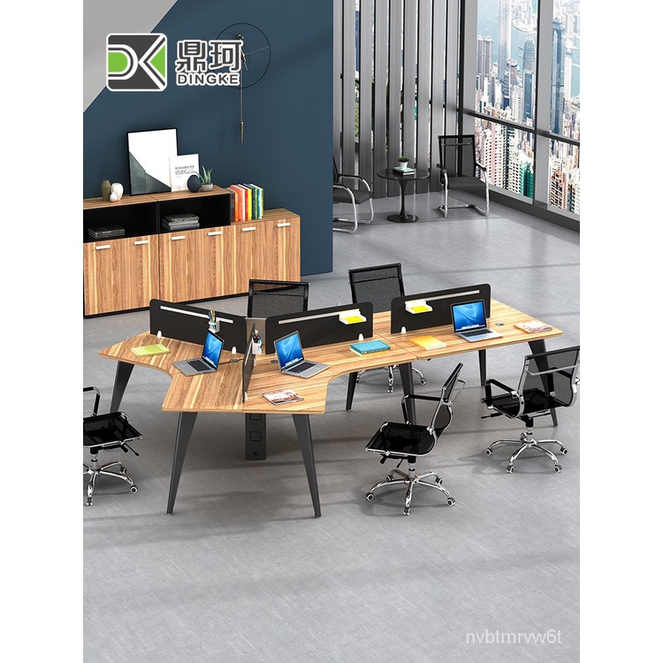 【工廠·直銷】-【現貨·免運】-屏風卡位辦公桌簡約現代辦公室桌椅組合卡座職員工位辦公桌3人位-辦公桌