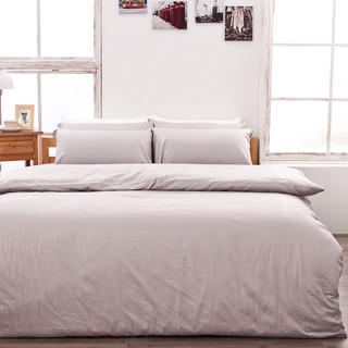 戀家小舖 台灣製床包 雙人床包 薄被套 床單 岩石巧克力 100%精梳棉 床包被套組 含枕套 經典 素色