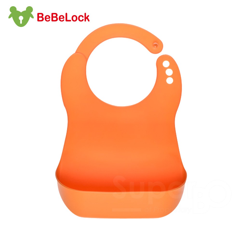 BeBeLock口袋型【買一送】防水圍兜(橘)