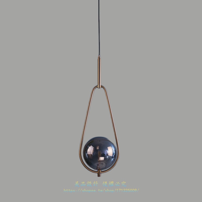 後現代簡約卧室床頭單頭設計師北歐吧台餐廳玻璃球水滴吊燈【美品匯GR】