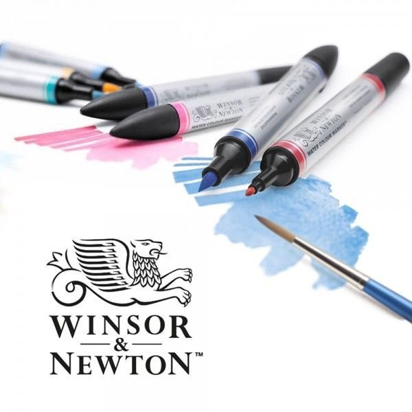 【板橋酷酷姐美術】牛頓winsor &amp;newton水彩雙頭麥克筆 高色粉製成 細頭、毛筆頭 水性麥克筆 水彩麥克筆